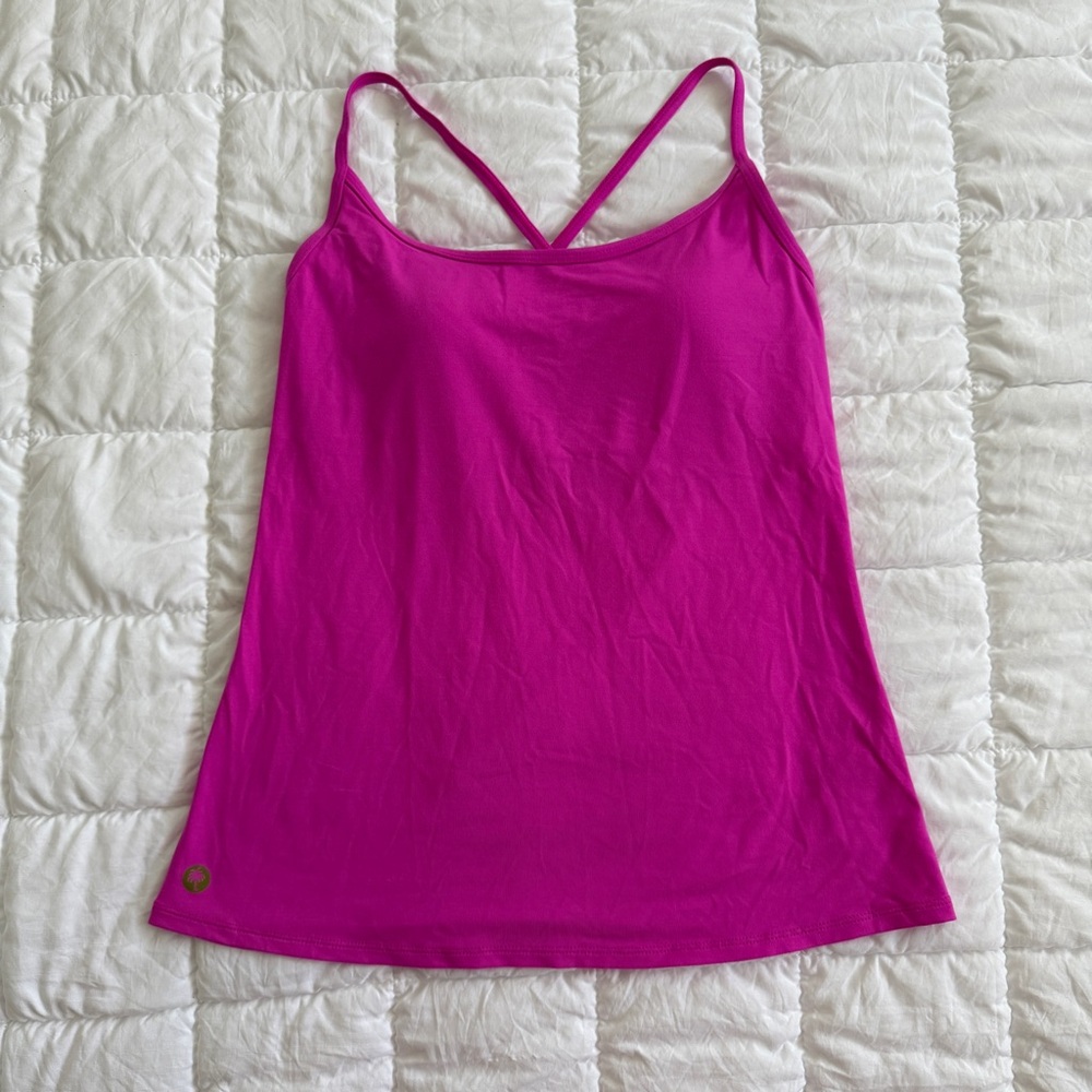 {Lilly Pulitzer} NWOT Pink Luxletic Bandy Bra Tank Top Adjustable Straps |M
